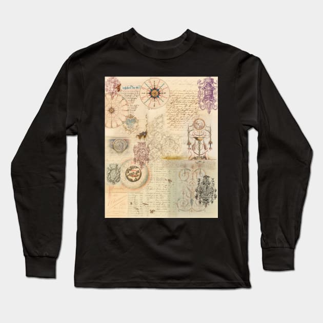 arcane messages baroque digital collage Long Sleeve T-Shirt by lovefromsirius